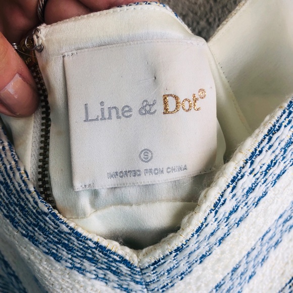 Line & Dot Navy/White Striped Mini Dress - Picture 6 of 9